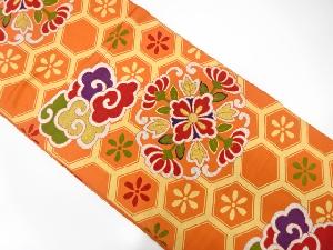 アンティーク 華紋に花亀甲・瑞雲模様織り出し袋帯(材料)